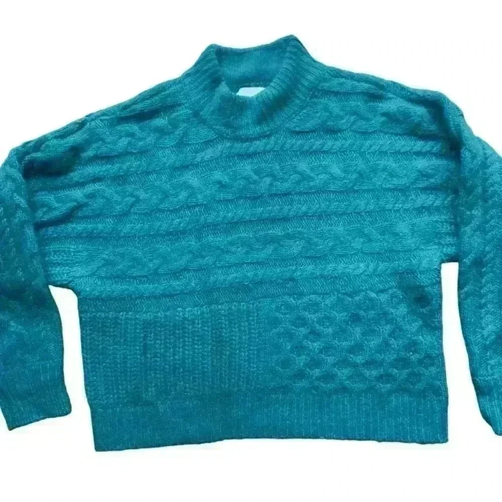 Abercrombie & Fitch Women's Green and Blue Jumper. Sz M